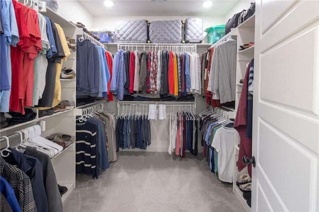 spacious closet featuring carpet floors