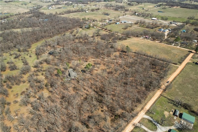 aerial view with a rural view