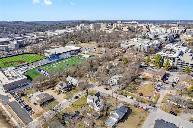 aerial view featuring a view of city