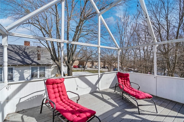 deck with a lanai