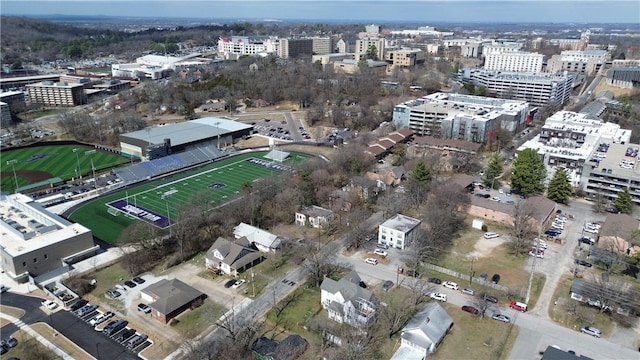 aerial view featuring a city view