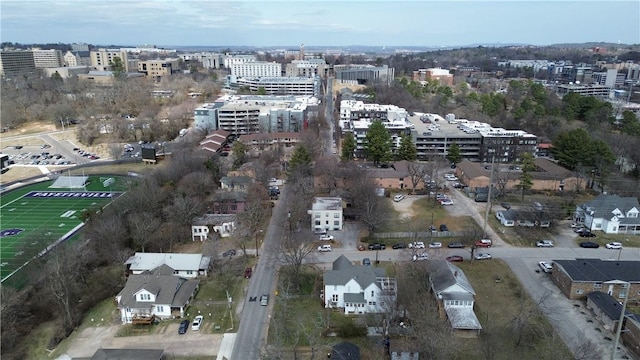 birds eye view of property featuring a view of city