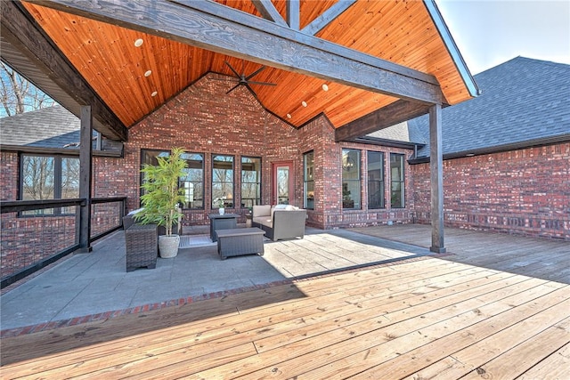 deck with an outdoor living space