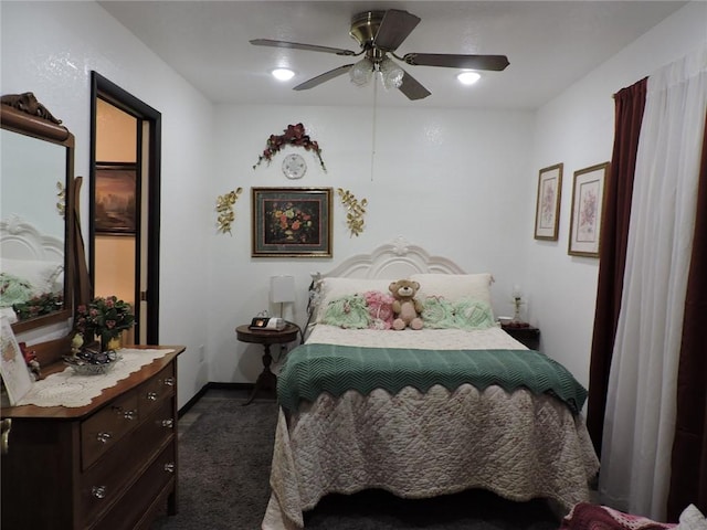 1820 Oak Grove Rd, Van Buren, AR 72956 - carpeted bedroom with a ceiling fan and baseboards