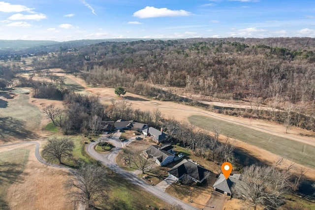 aerial view with a forest view