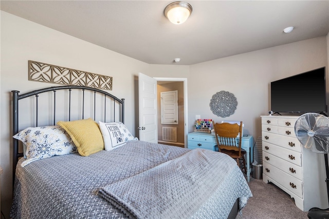 bedroom with carpet flooring and visible vents