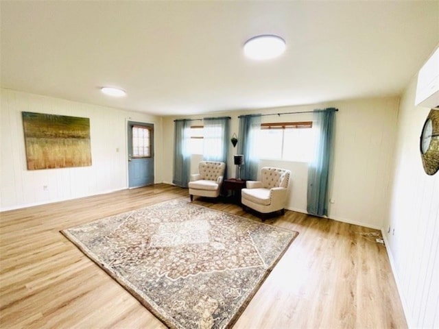 sitting room with wood finished floors