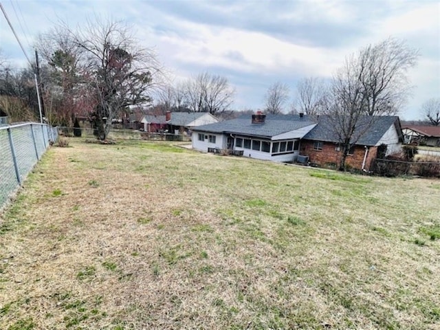 view of yard featuring fence