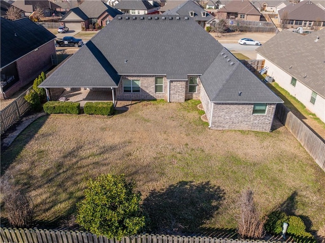 bird's eye view featuring a residential view