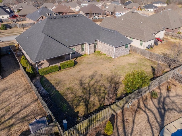 aerial view with a residential view