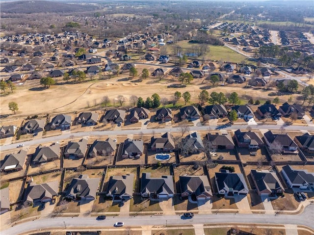 aerial view with a residential view