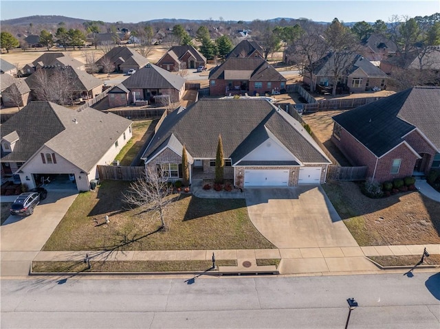 bird's eye view featuring a residential view