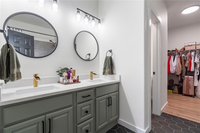 11526 Giles Rd, Farmington, AR 72730 - full bath with double vanity, tile patterned floors, and a spacious closet