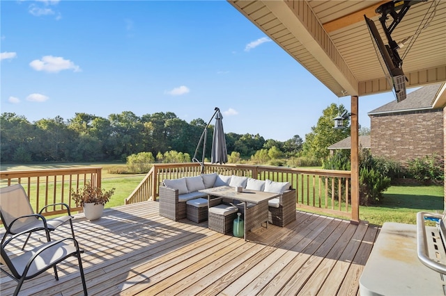 11526 Giles Rd, Farmington, AR 72730 - deck with an outdoor living space and a yard
