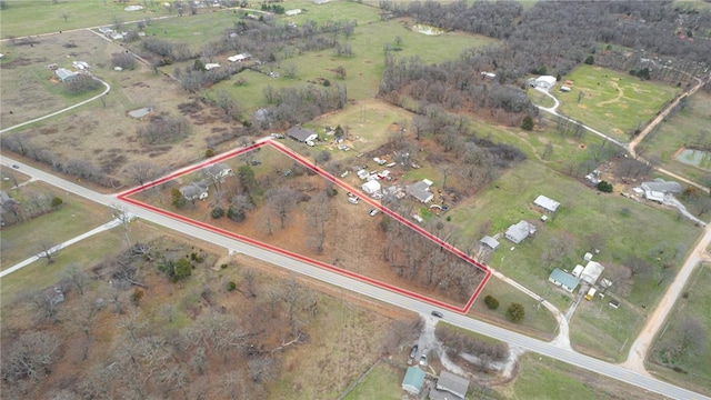 drone / aerial view featuring a rural view