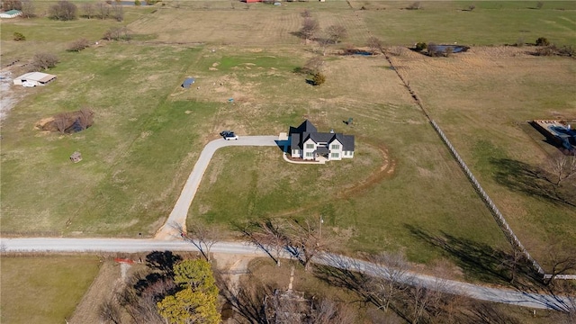 bird's eye view featuring a rural view