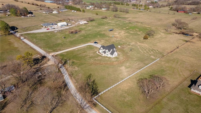 drone / aerial view with a rural view