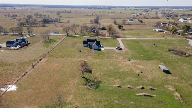 drone / aerial view with a rural view