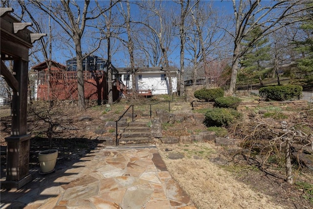 view of yard with fence