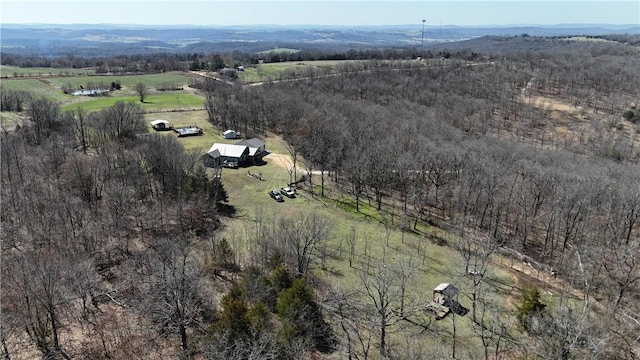 drone / aerial view with a rural view