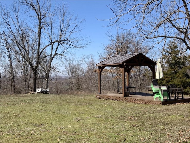 view of yard featuring a gazebo