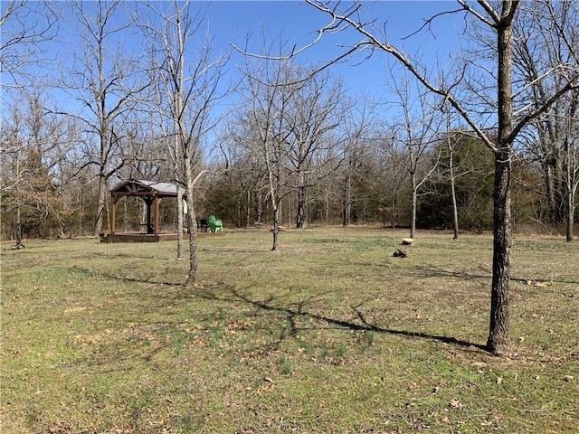 view of yard with a gazebo