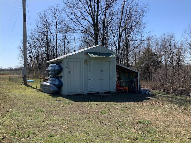 view of shed