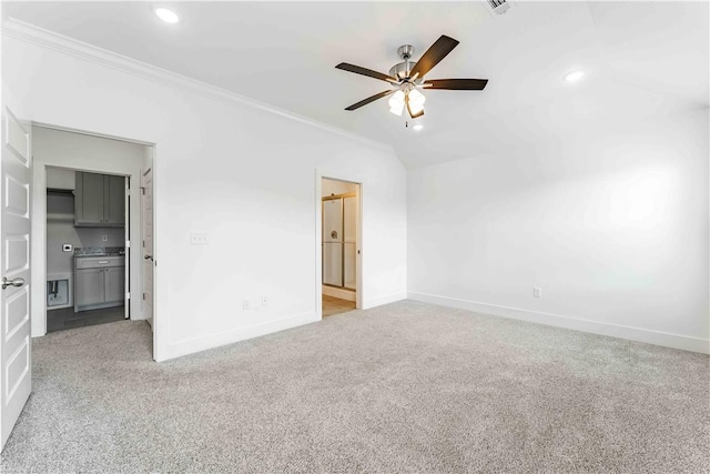 unfurnished bedroom with baseboards, carpet, and ornamental molding