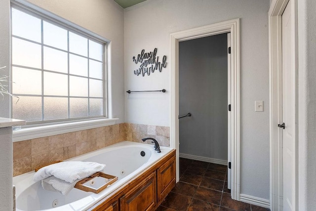 bathroom with a whirlpool tub