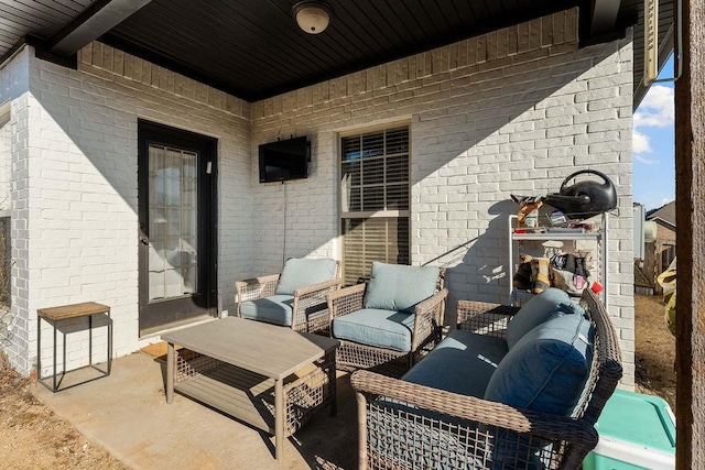 view of patio featuring an outdoor hangout area