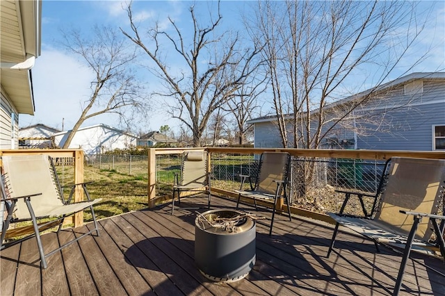 deck featuring fence