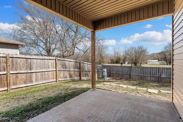 view of patio featuring a fenced backyard