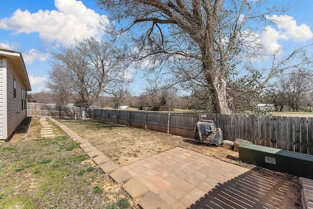 view of patio with a fenced backyard