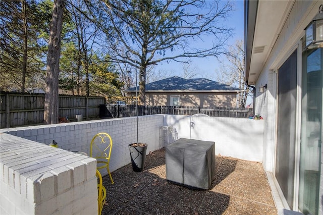 view of patio featuring a fenced backyard