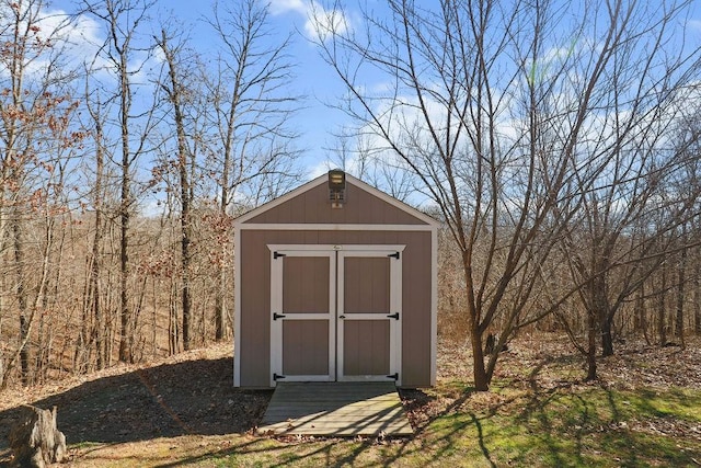 view of shed