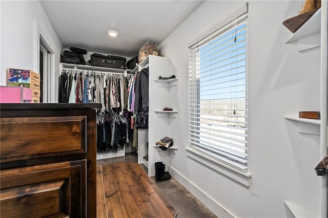 view of walk in closet