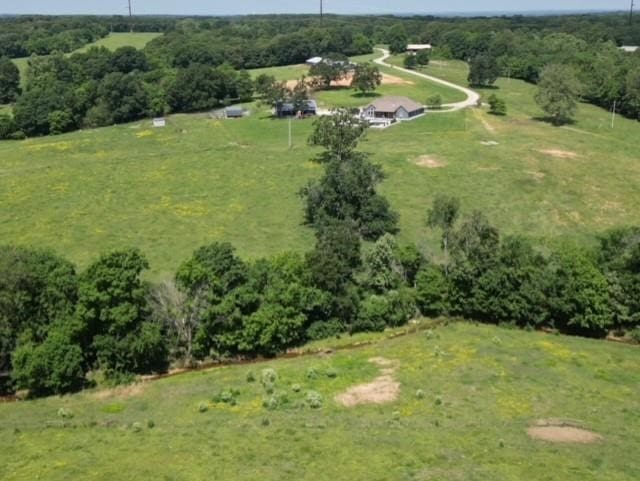 aerial view featuring a rural view