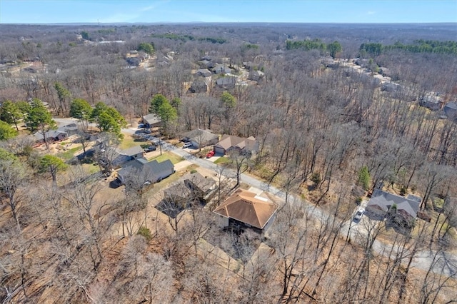 aerial view with a forest view