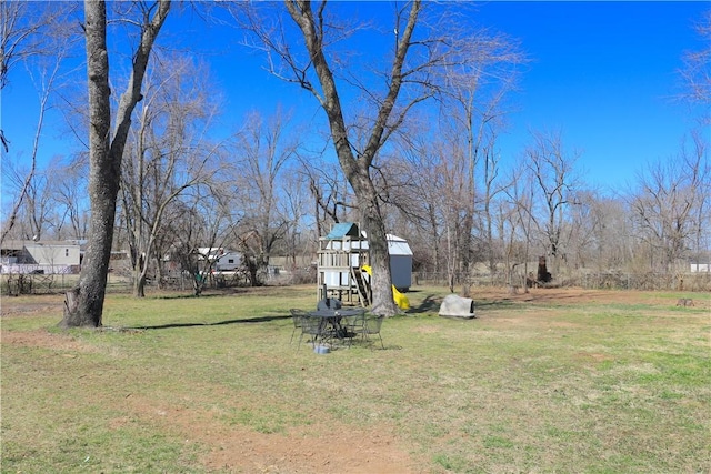 view of yard featuring a playground