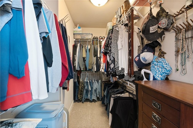 spacious closet with carpet floors