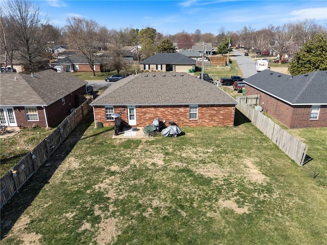 aerial view with a residential view