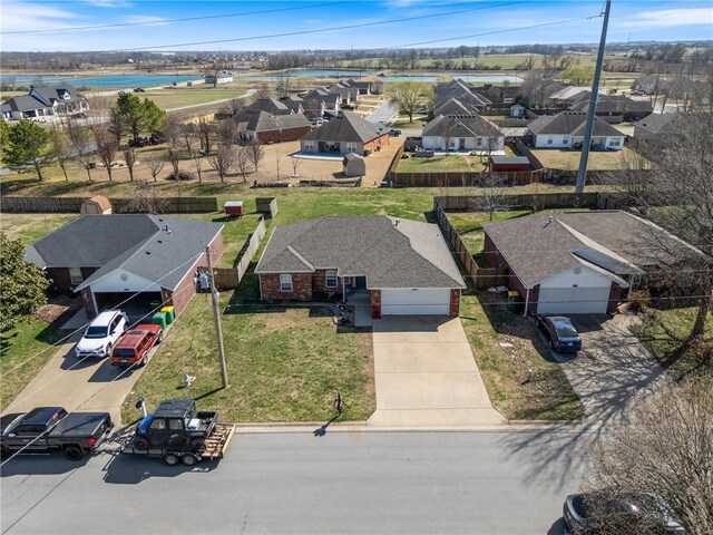 bird's eye view with a residential view