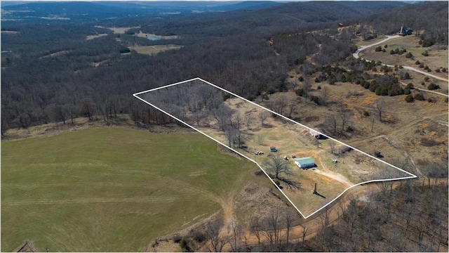 bird's eye view featuring a rural view