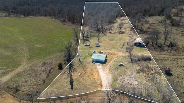 drone / aerial view featuring a rural view