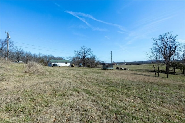 view of yard with a rural view