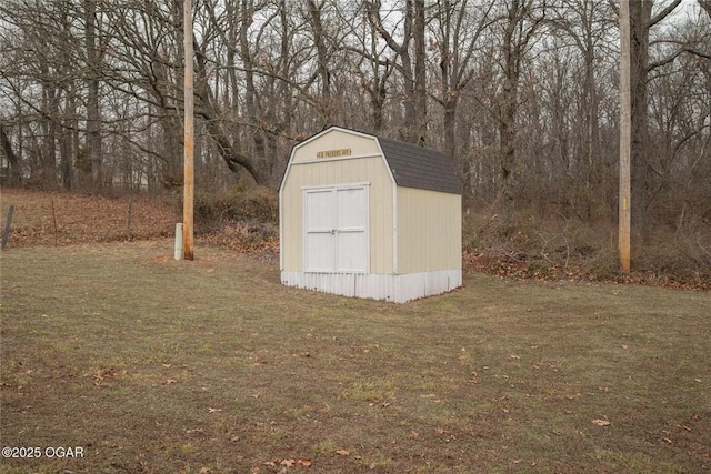 view of shed