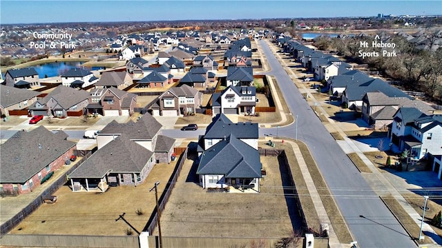 drone / aerial view with a residential view