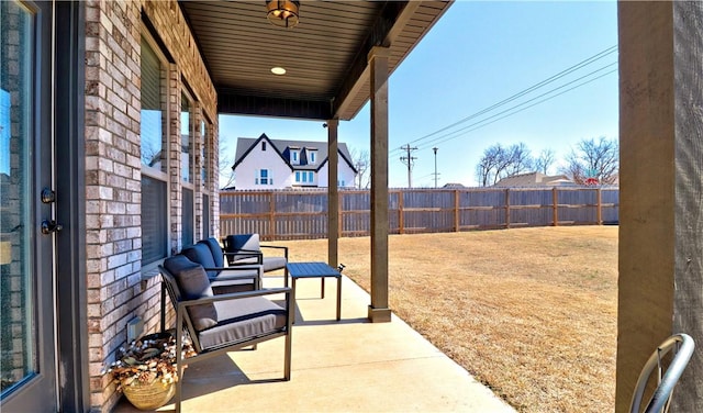 view of patio featuring a fenced backyard