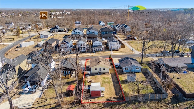 drone / aerial view featuring a residential view