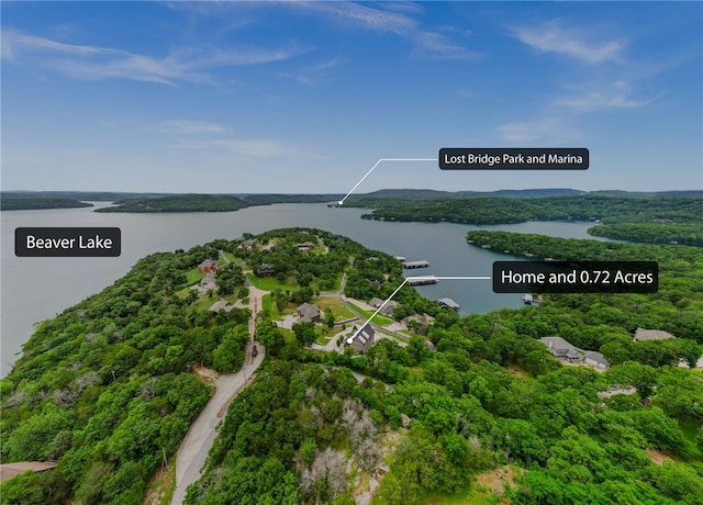 14137 Ozark Dr, Garfield, AR 72732 - drone / aerial view of a nearby body of water and a forest
